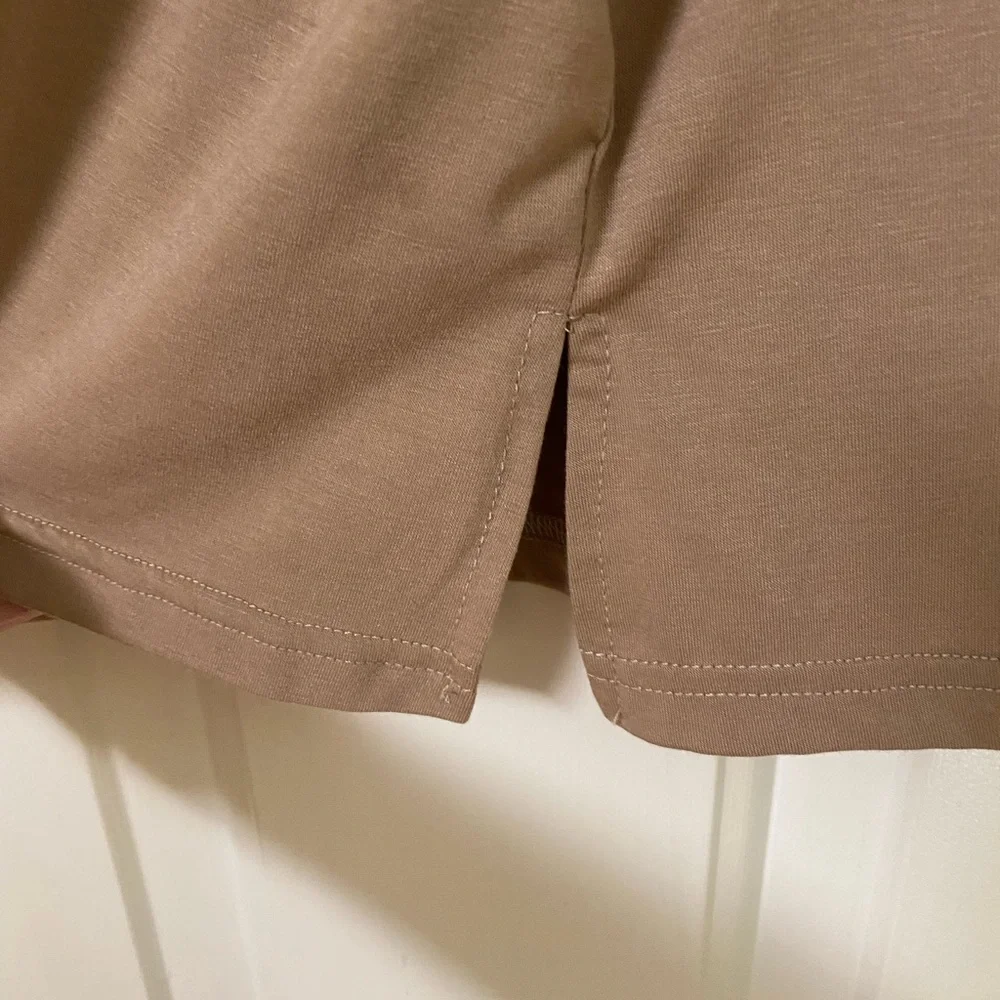 3X Leopard Print Short Sleeve Top - Tan and White - Picture 4 of 4